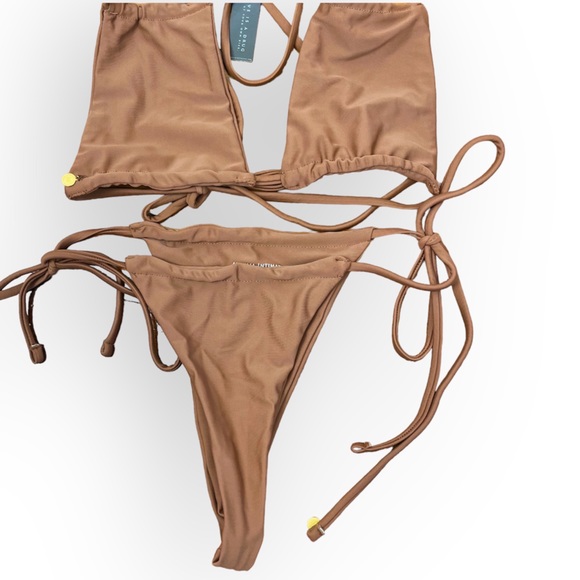 New Aurelia Oasis Brown Lagoon Bikini Two Piece Size Small - Picture 3 of 12